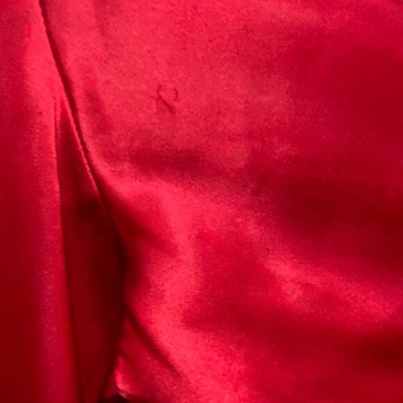 PINK Women’s Satin Pajama Top Button Up Long Sleeve Chest Pocket XL Red - Picture 8 of 12